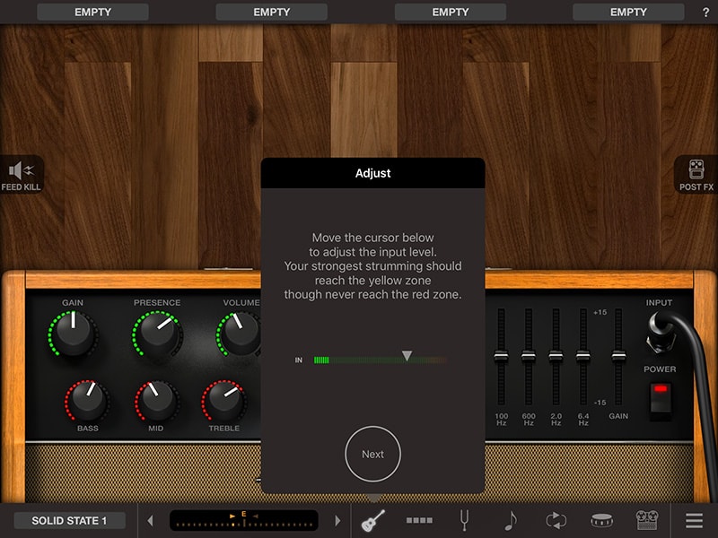 Amplitube setup screen 2