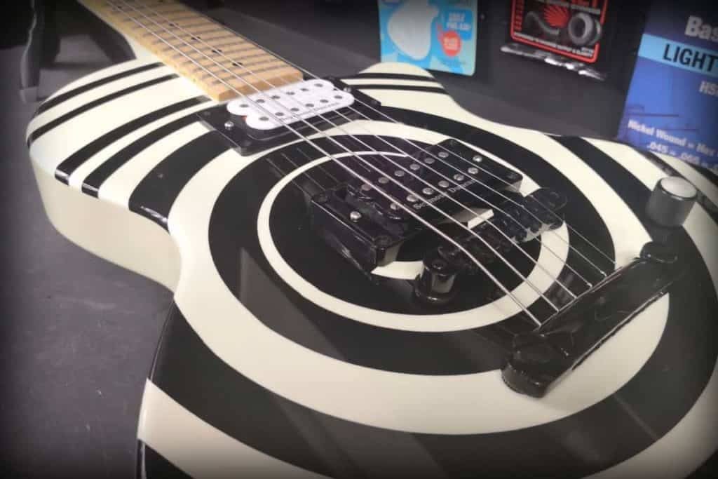 Moniker Guitars Scarebear model strung up