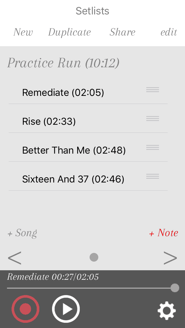 SetBoss editable setlist
